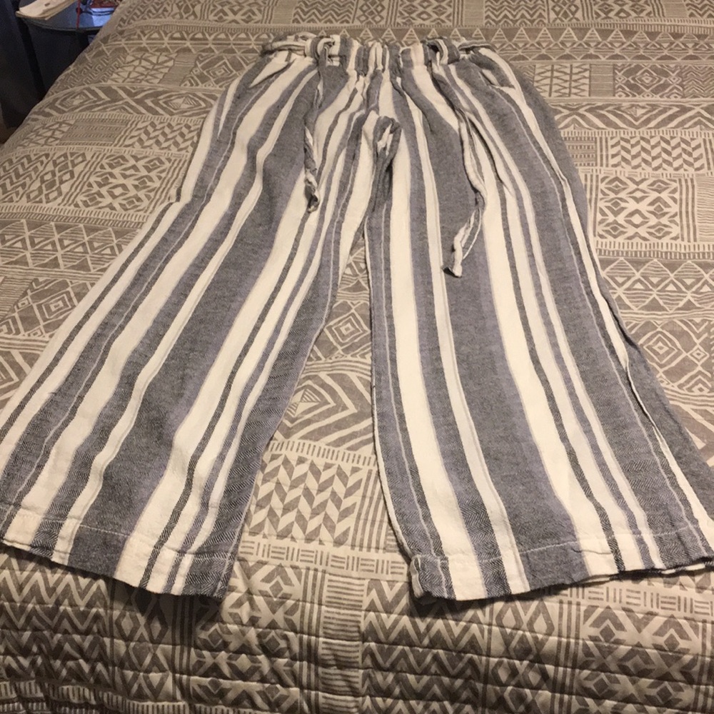 Striped linen pants